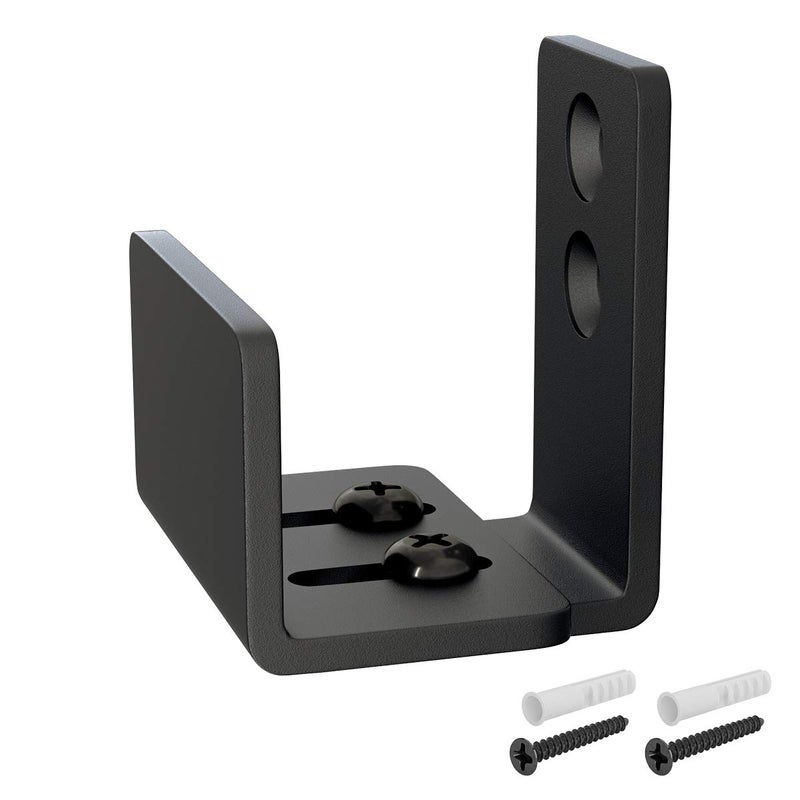 SMARTSTANDARD Adjustable U Shape Barn Door Floor Guide, Wall Mounted Flexible Flush Bottom Guide, Sturdy Steel Material, Black - Image 1